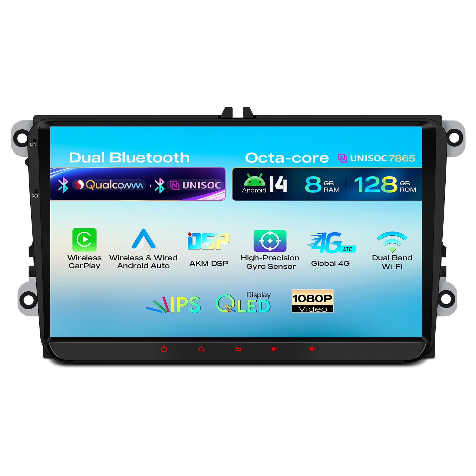 XTRONS IMH94MTVL 9-Inch Android 14 Car Stereo VW Škoda SEAT