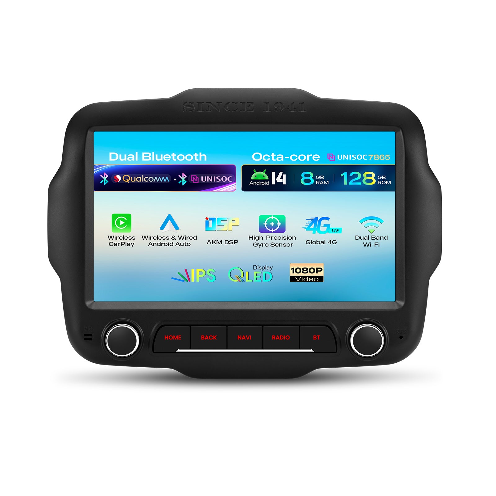 XTRONS IMH94RGJL 9in QLED Wireless CarPlay Android Auto Car Stereo 8GB RAM 128GB ROM
