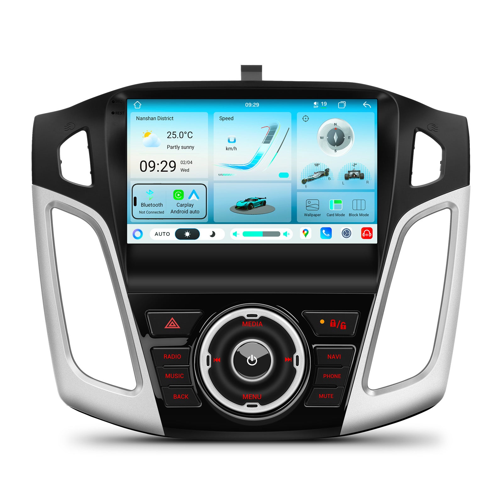 XTRONS IMHP94FSF 9in Android 14 Car Stereo Ford Focus Wireless CarPlay