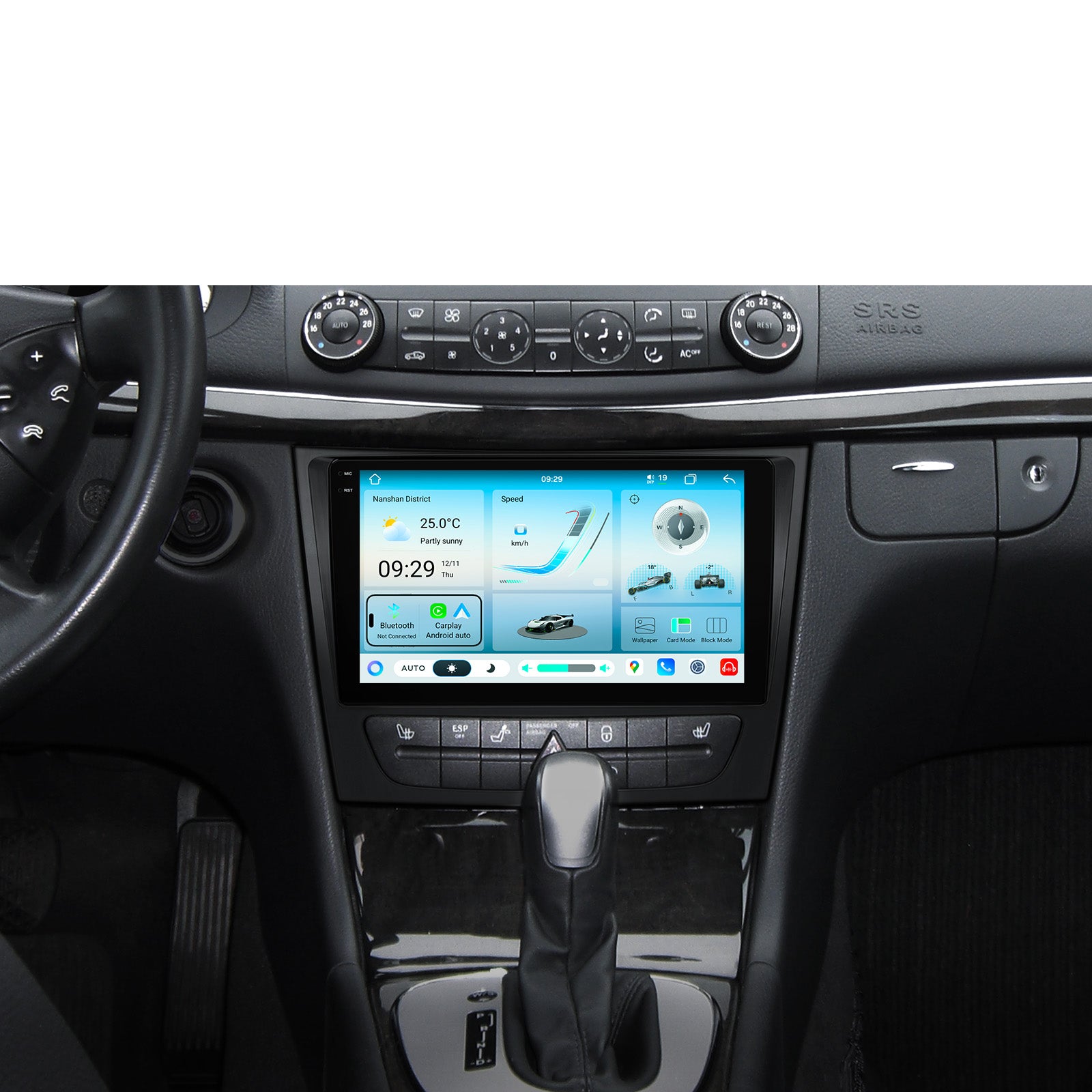 XTRONS 9in Android 14 Wireless CarPlay Stereo for Mercedes-Benz E/CLS-Class