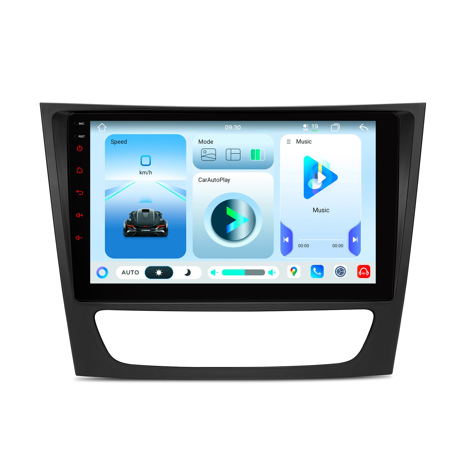 XTRONS 9in Android 14 Wireless CarPlay Stereo for Mercedes-Benz E/CLS-Class