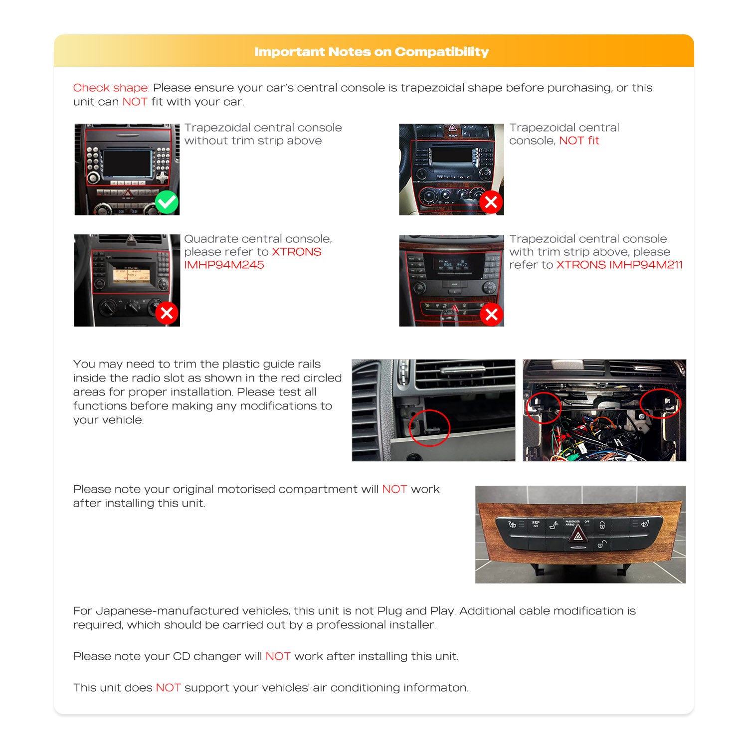 XTRONS IMHP94M350 9in Android Head Unit Wireless CarPlay for Mercedes-Benz SLK