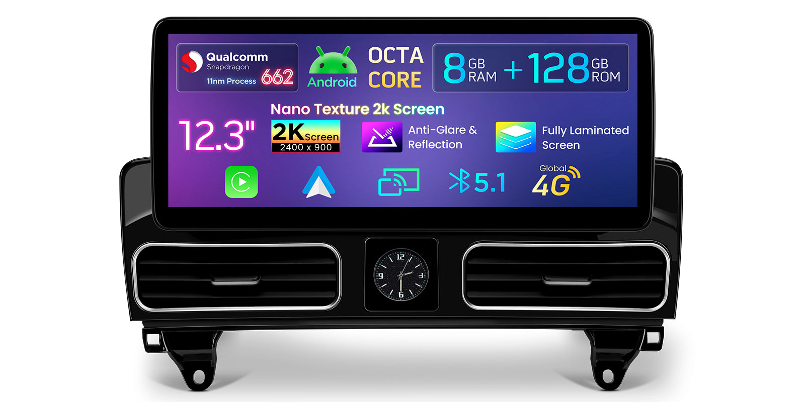 XTRONS QBMH2445M12ML45 12.3in 2K Android Head Unit for Mercedes ML W166 GL X166