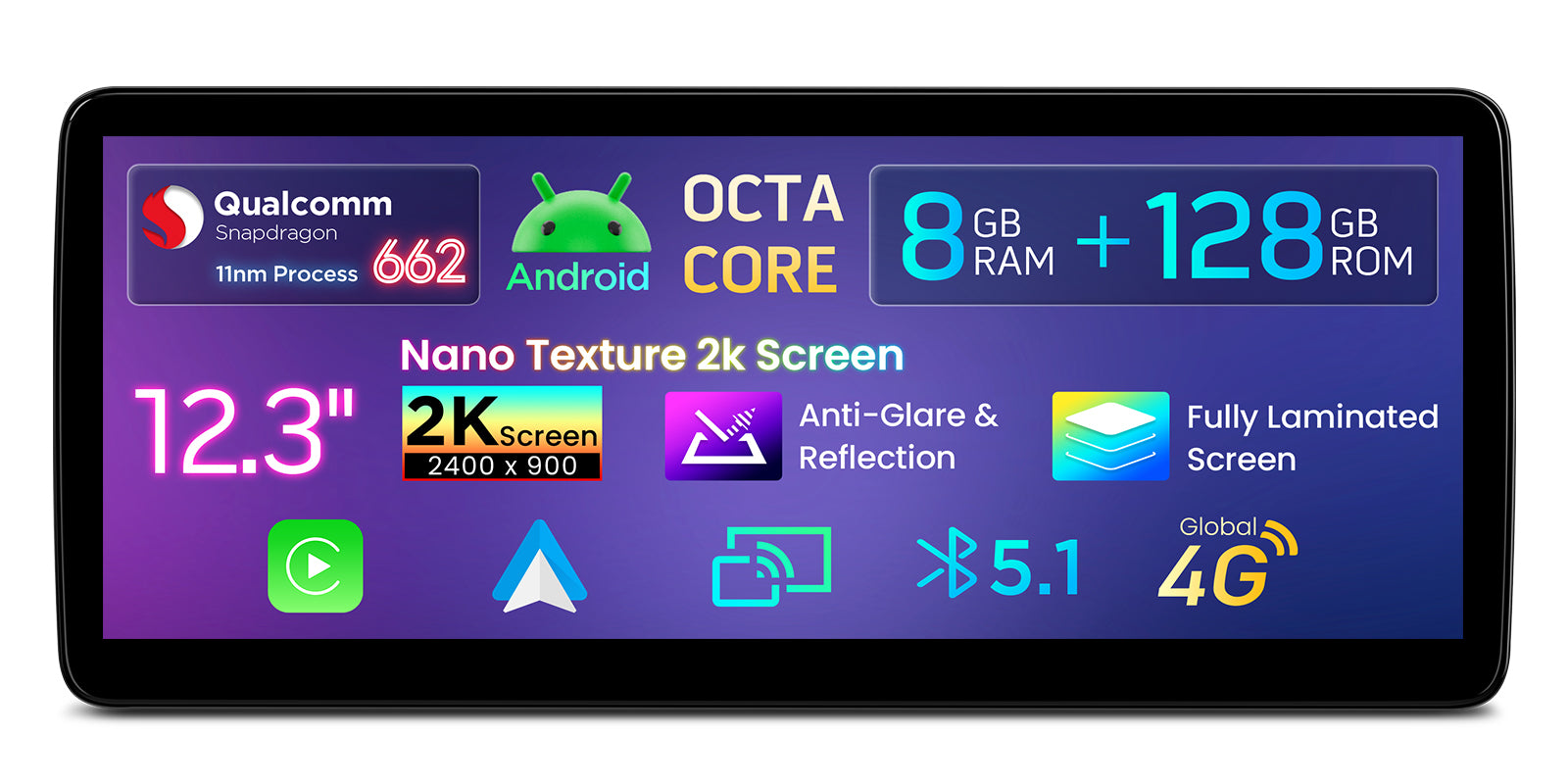 XTRONS QBMH2450 12.3" 2K Android Head Unit for Mercedes-Benz
