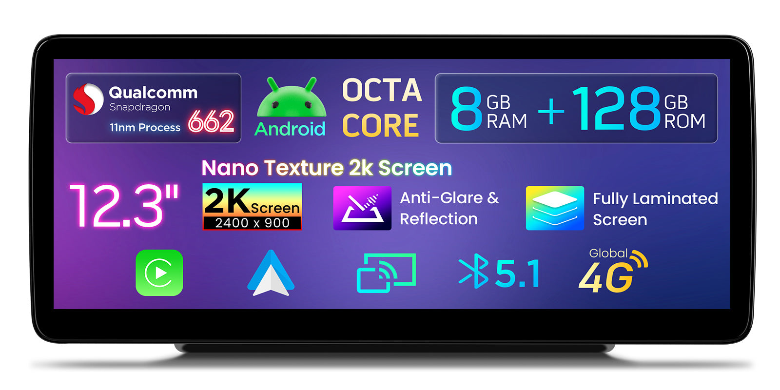 XTRONS 12.3" 2K Android 14 Car Stereo for Mercedes-Benz QBMH2450M12C5
