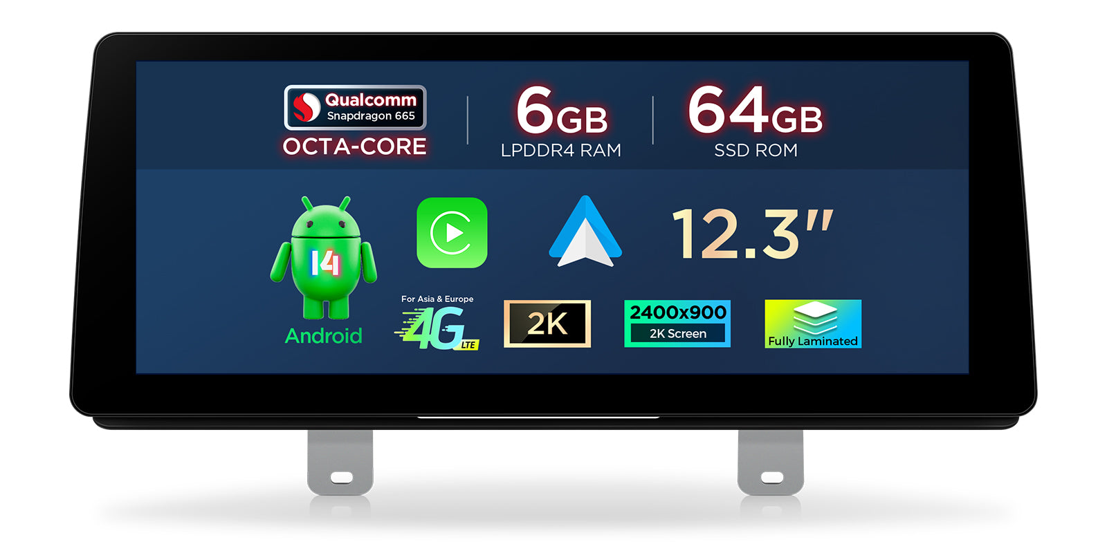 XTRONS QGBS25EVB12FVN 12.3" 2K Android Car Stereo for BMW 5 Series
