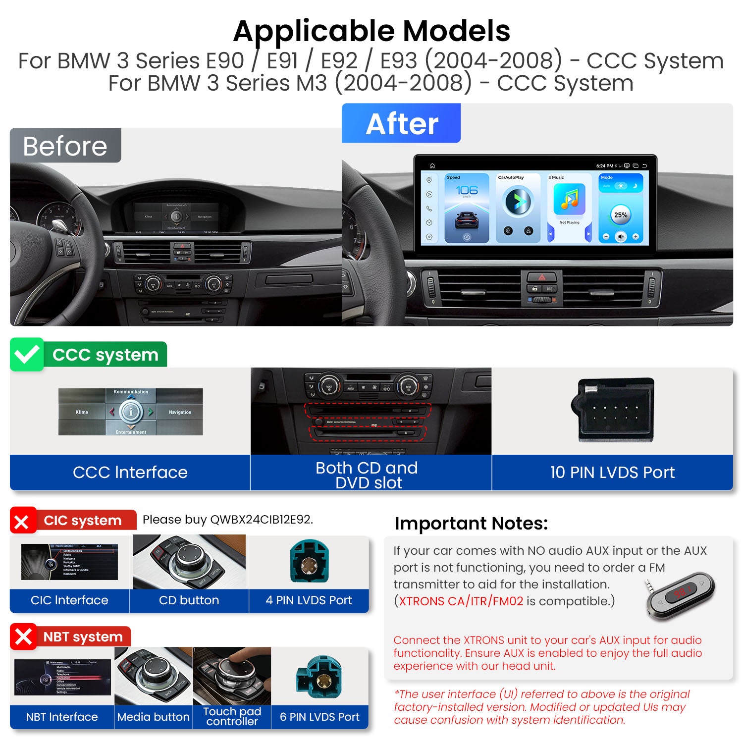 XTRONS BMW 3 Series 12.3in Widescreen Android Head Unit QWBX24CCB12E92
