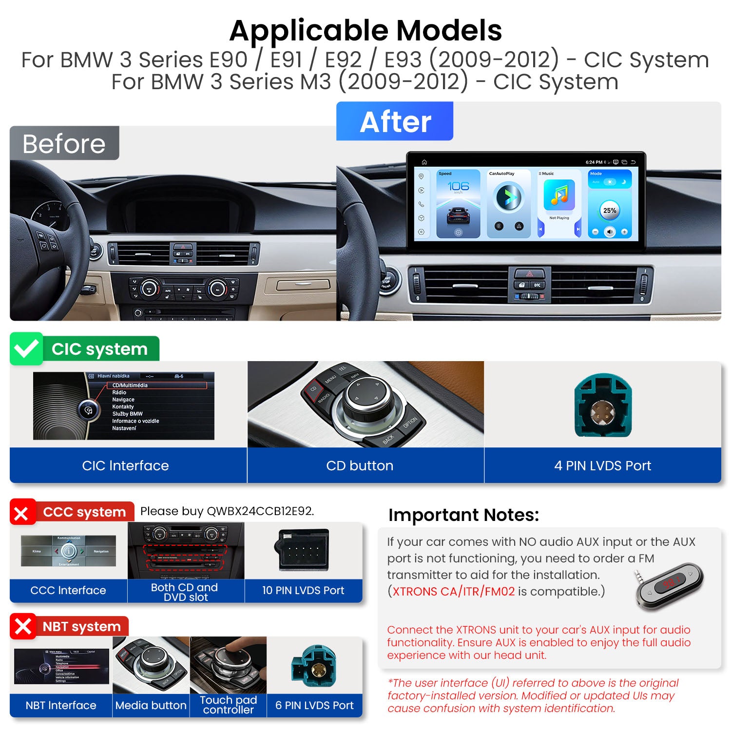 XTRONS OEM-Style Widescreen Android 14 Head Unit 12.3in 8GB 256GB